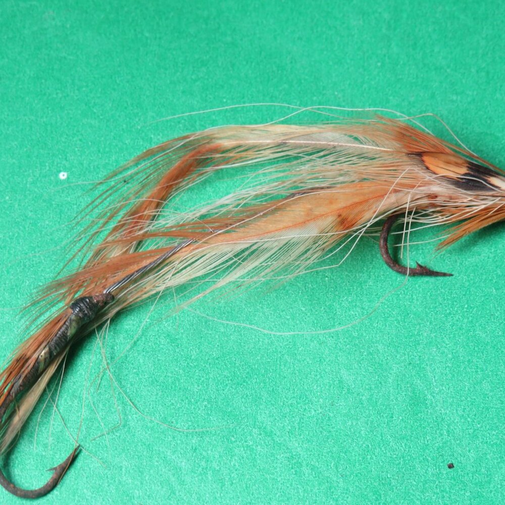 VINTAGE SALMON OR CRAYFISH PATTERN STREAMER FISHING LURE
